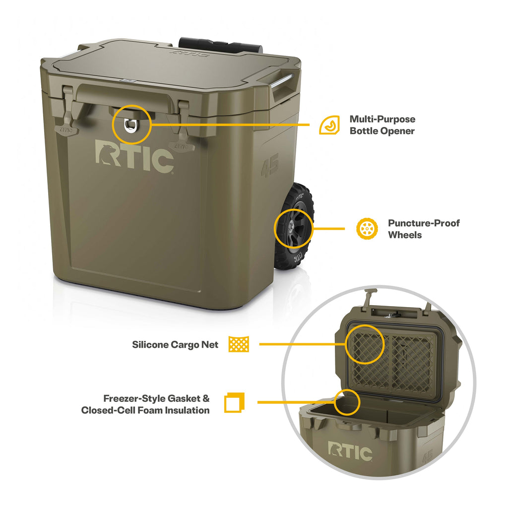 45 QT Ultra-Tough Wheeled Cooler (9A6U)