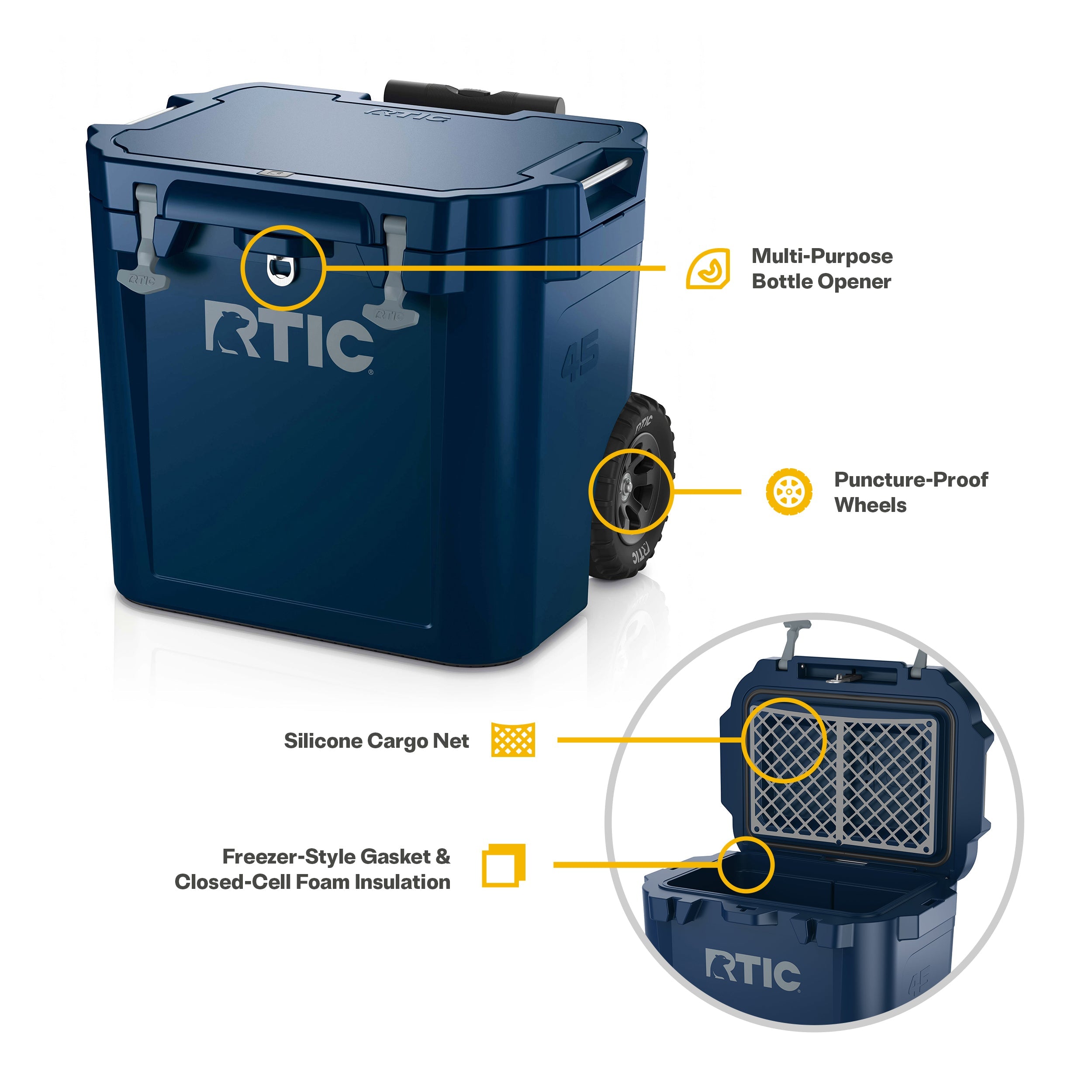 45 QT Ultra-Tough Wheeled Cooler (N5SU)