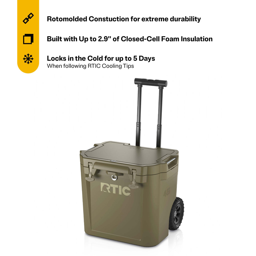 45 QT Ultra-Tough Wheeled Cooler (9A6U)